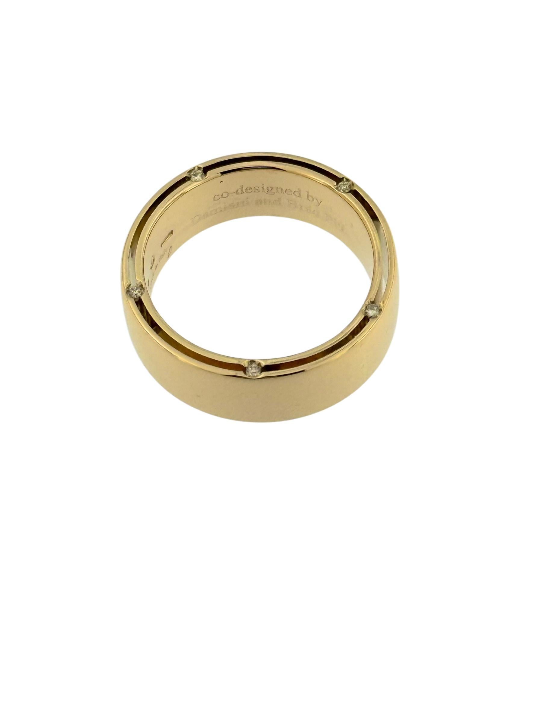 Damiani und Brad Pitt Gelbgold-Ring mit Diamanten (Moderne) im Angebot