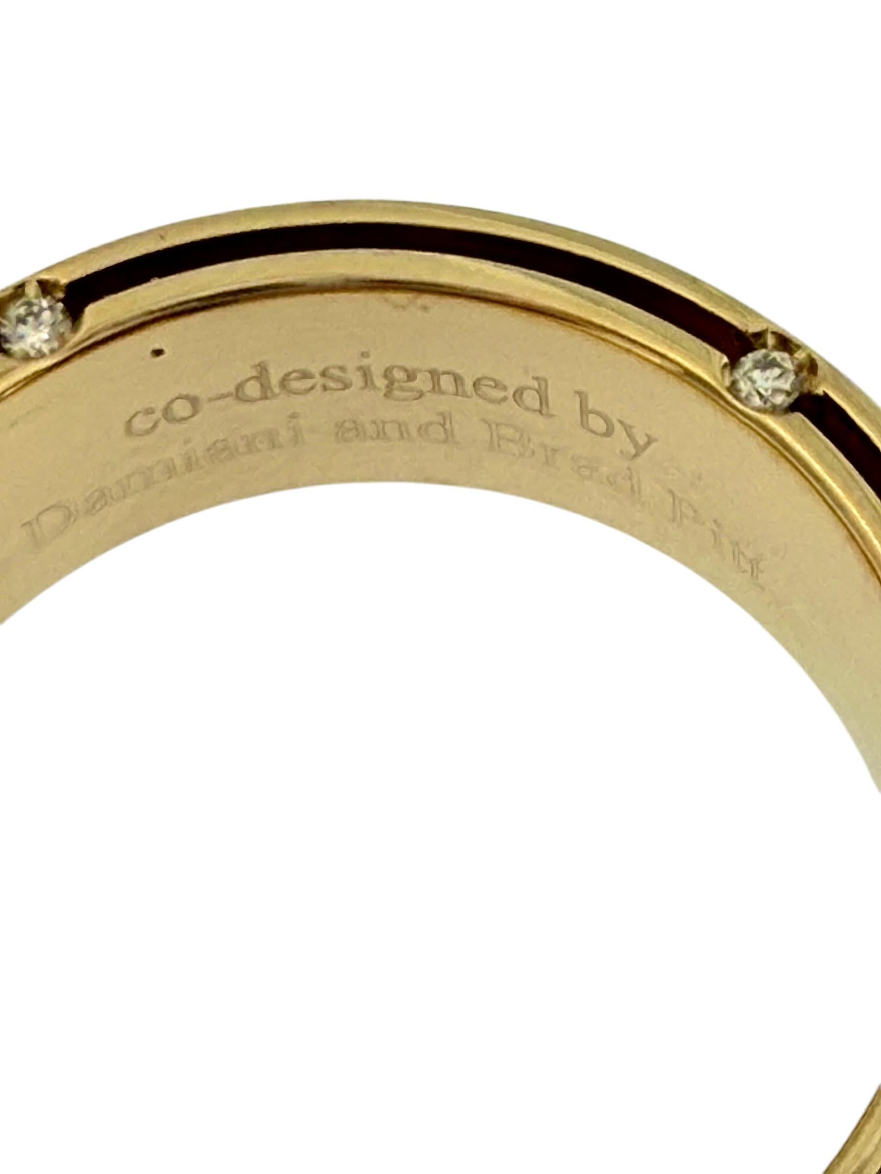 Damiani und Brad Pitt Gelbgold-Ring mit Diamanten im Angebot 3