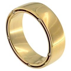 Damiani and Brad Pitt Yellow Gold Band Ring with Diamonds