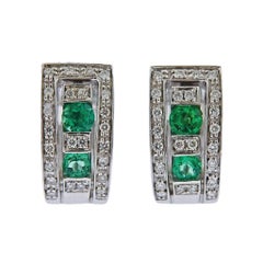 Damiani Belle Époque Gold Diamond Emerald Hoop Earrings