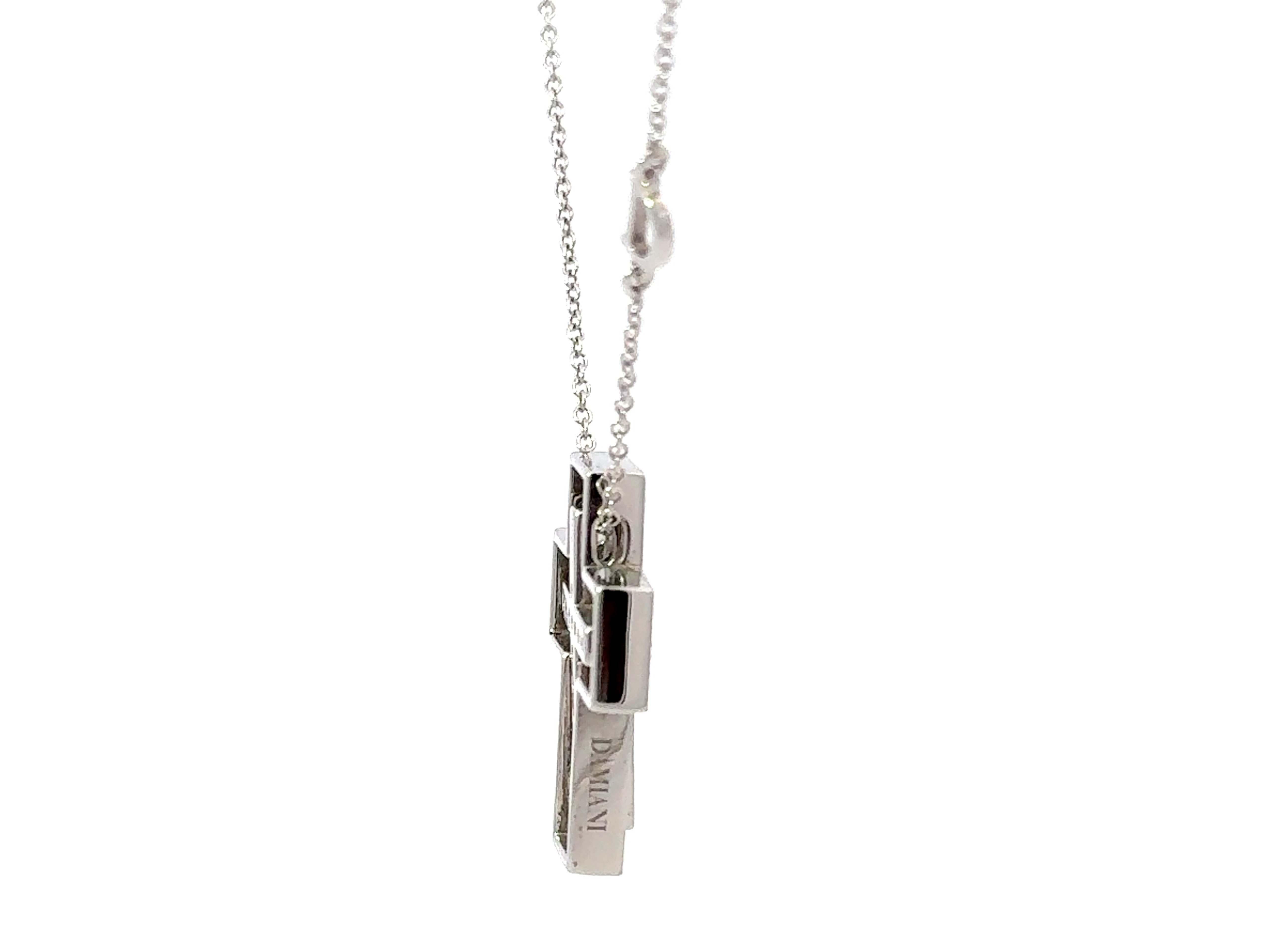Modern Damiani Belle Epoque Rainbow Sapphire 18K White Gold Necklace For Sale