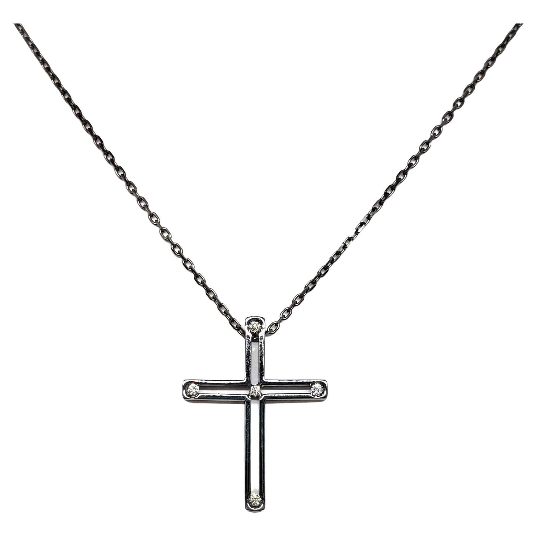 Damiani Black Cross Pendant with 18k Gold and Diamonds, 20031604 For Sale
