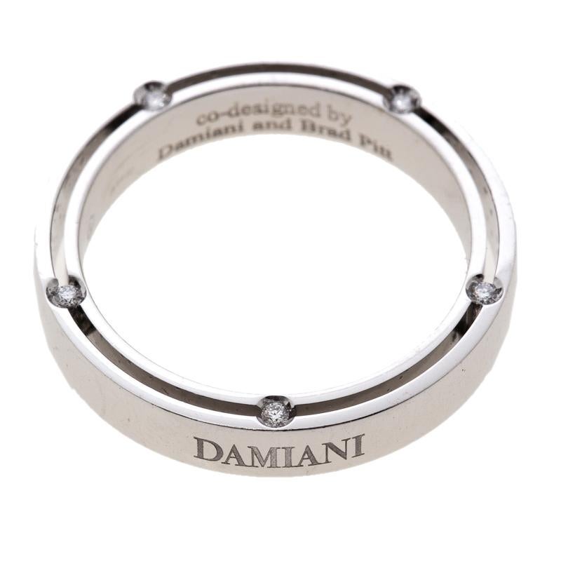 Damiani and Brad Pitt Diamond 18k White Gold Wedding Band Ring Size 58 For  Sale at 1stDibs | brad pitt wedding band, brad pitt wedding ring