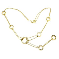 Damiani Brad Pitt Diamond 7 Station Drop Yellow Gold Necklace