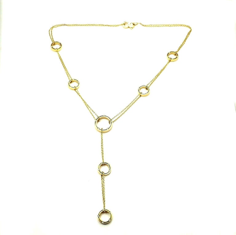 Damiani Brad Pitt Diamond 7 Station Drop Yellow Gold Necklace For Sale