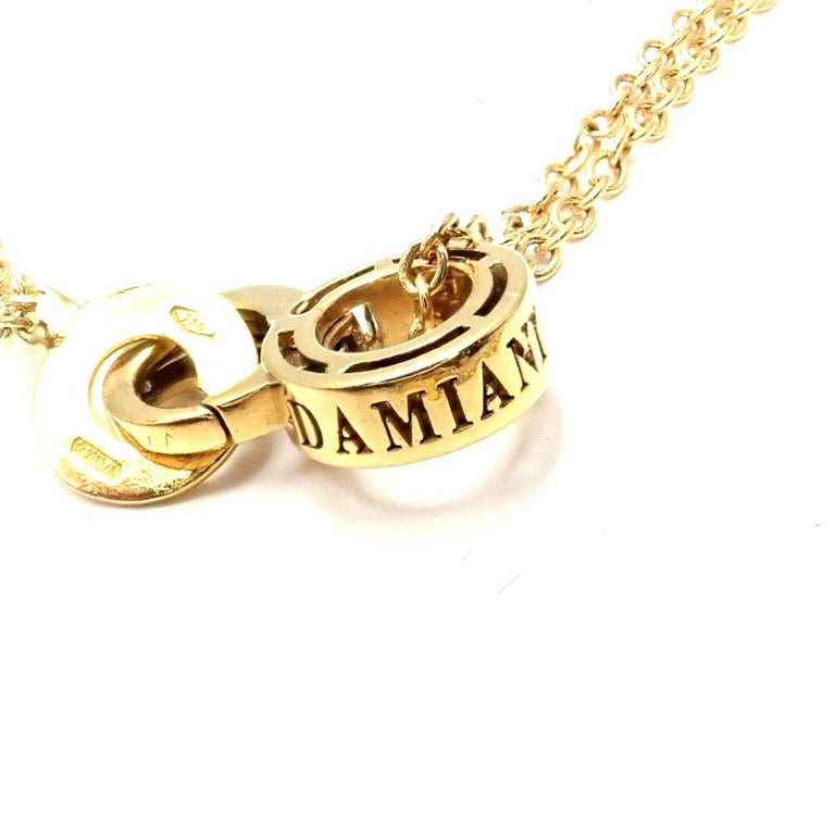 Damiani Brad Pitt Diamond 7 Station Drop Yellow Gold Necklace For Sale