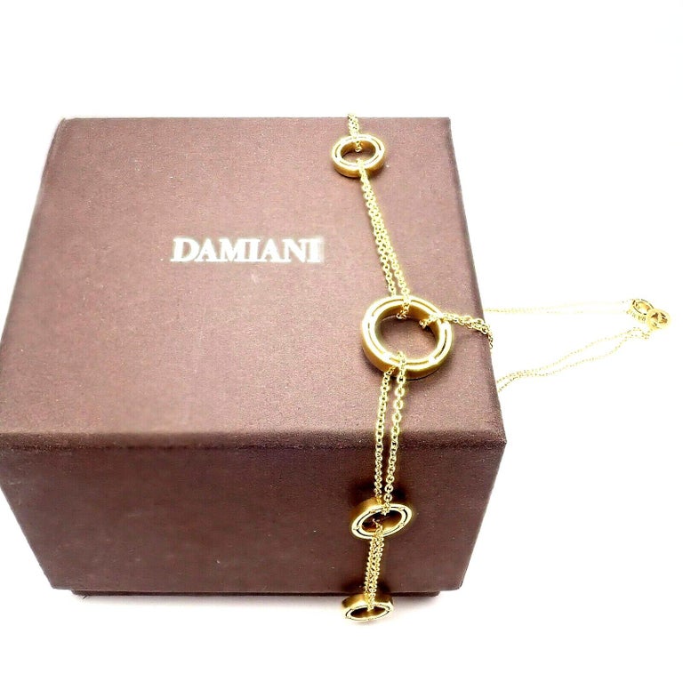 Damiani Brad Pitt Diamond 7 Station Drop Yellow Gold Necklace For Sale