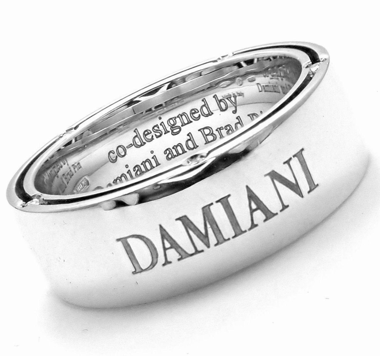 Damiani Brad Pitt Breiter Weißgoldring mit Diamanten für Damen oder Herren im Angebot