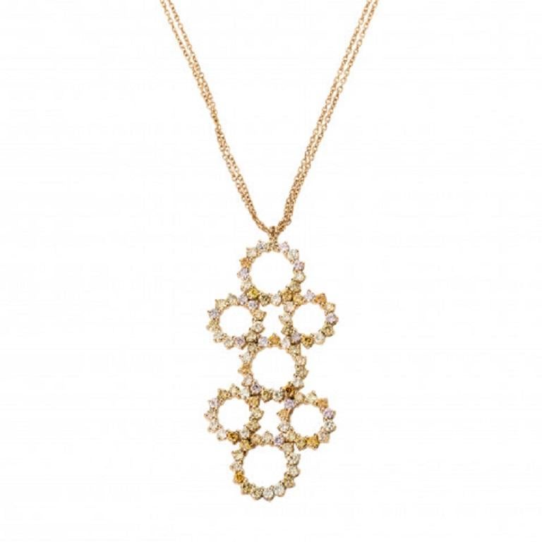 This Ladies Necklace is made of 18k yellow gold and decorated with round cut diamonds.
Total gold weight – 10.8g
Total caratage – 4.52Ct
The Necklace comes in Fashion style.