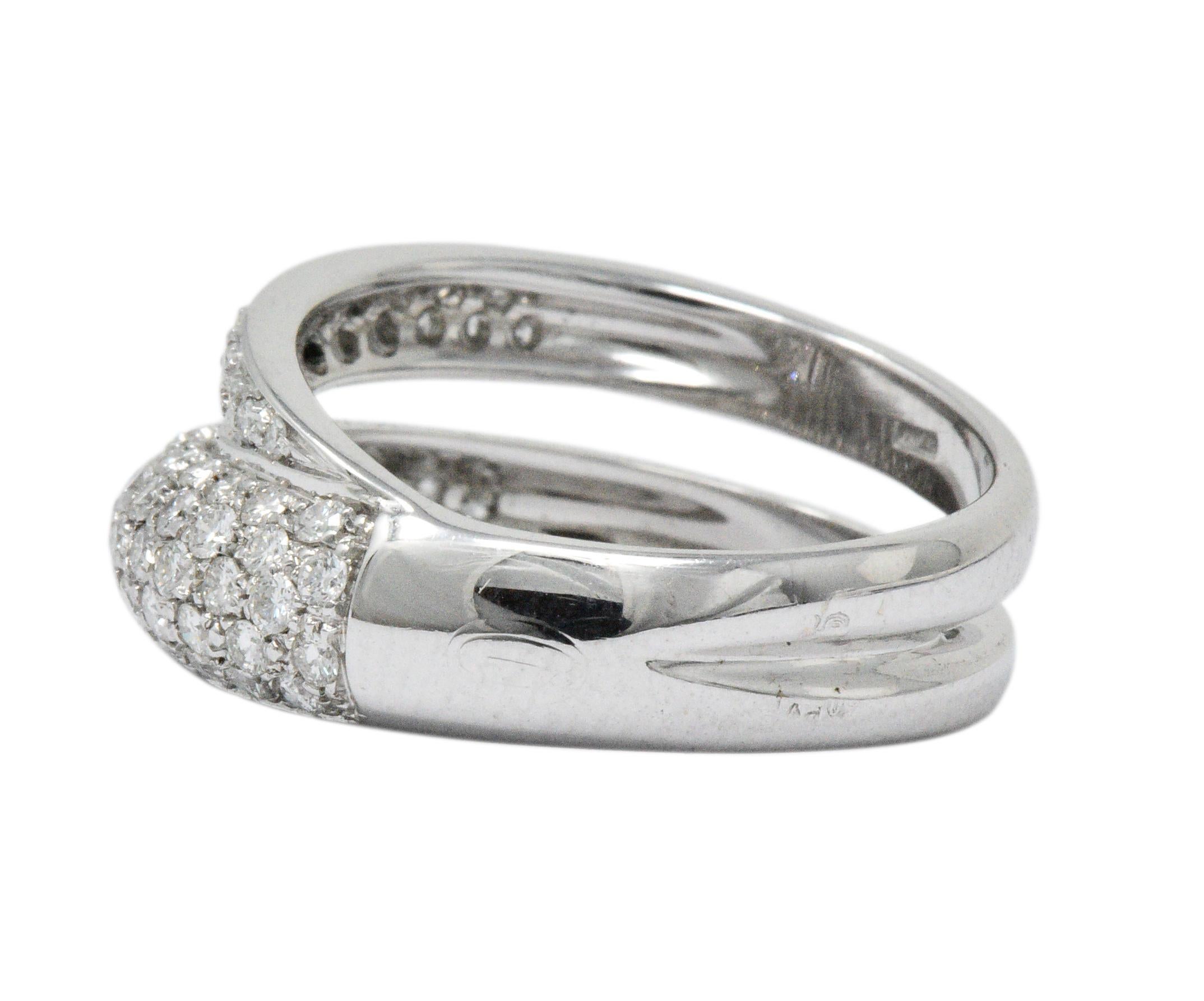 Damiani Contemporary 1.20 Carat Diamond 18 Karat White Gold Ring with Box 2
