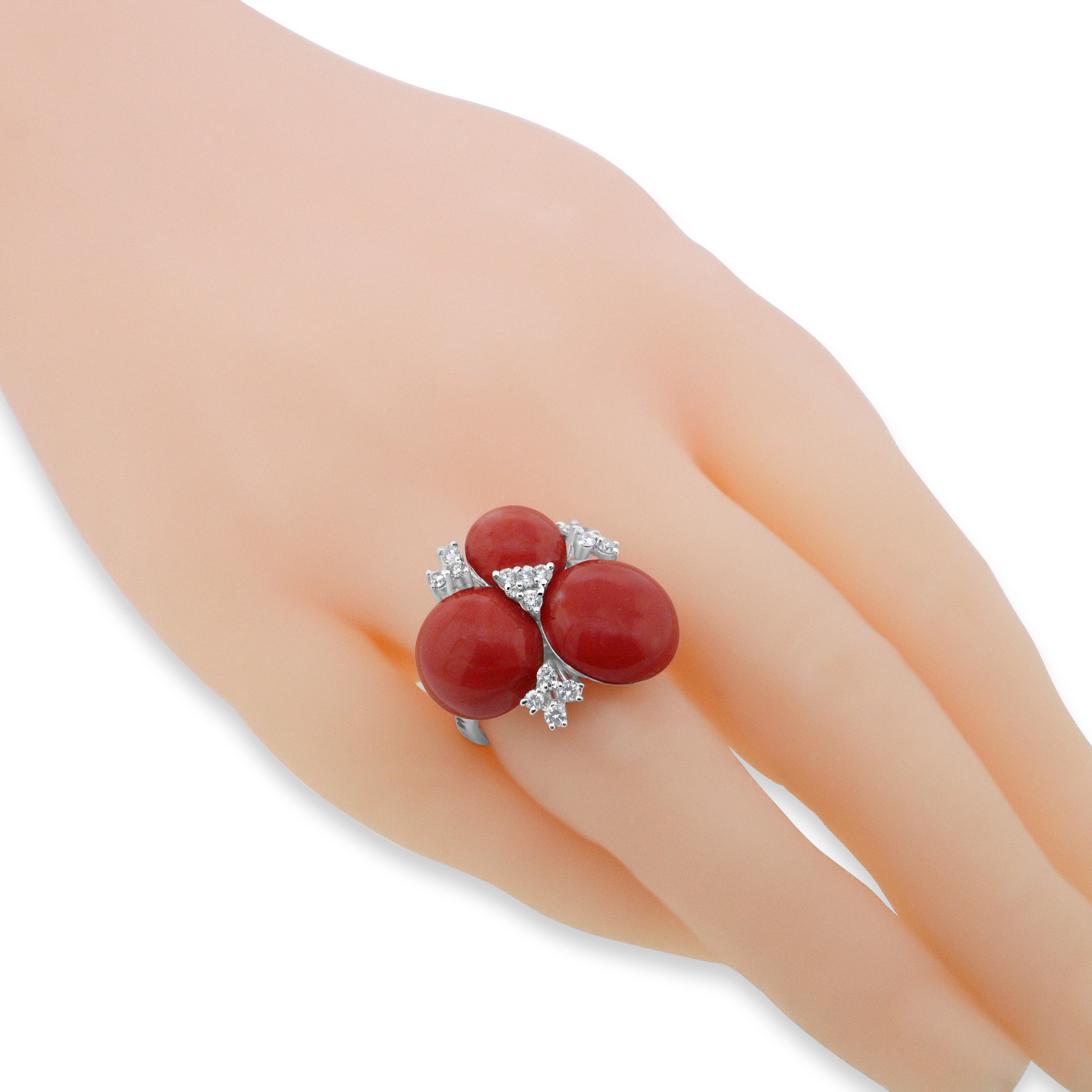 Damiani Coral and Diamond Ring 1