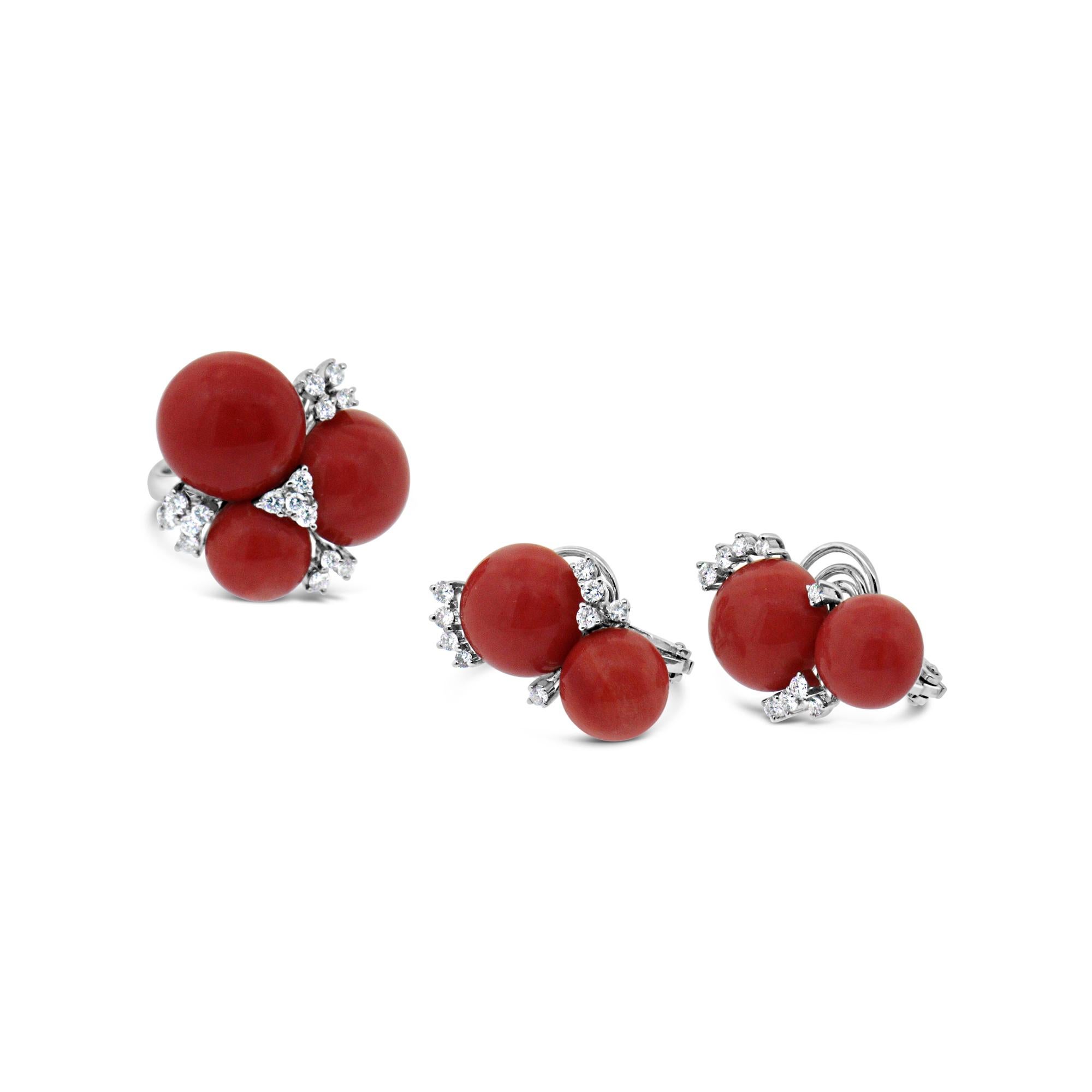 Damiani Coral and Diamond Ring 2