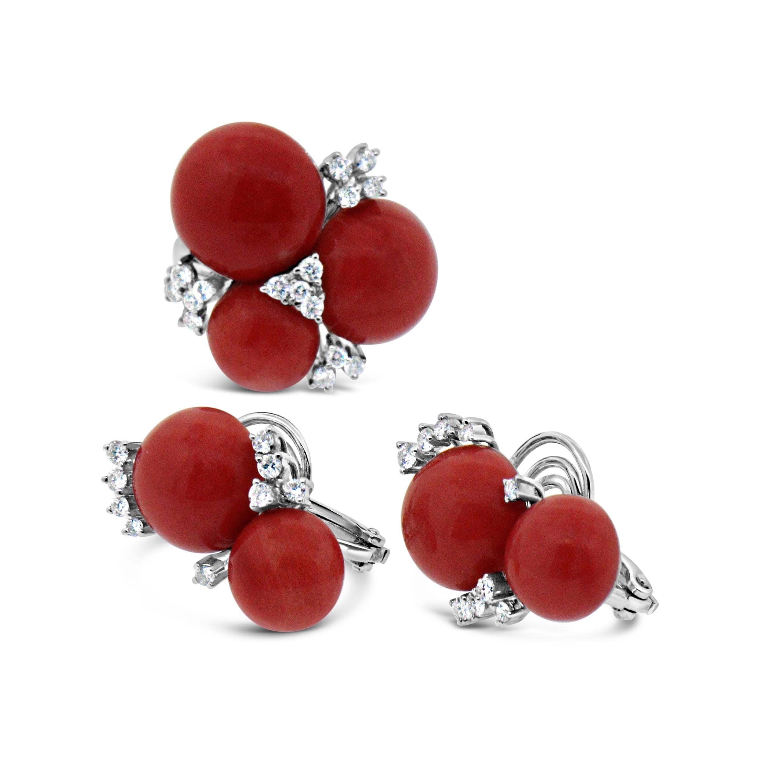 Damiani Coral and Diamond Ring 3
