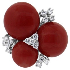 Damiani Coral and Diamond Ring