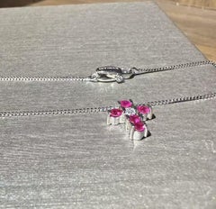 Damiani Cross Pink Rubies Brilliant-cut White Diamond Pendant