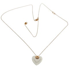 Damiani D-Icon Ceramic 18 Karat Gold Diamond Heart Necklace