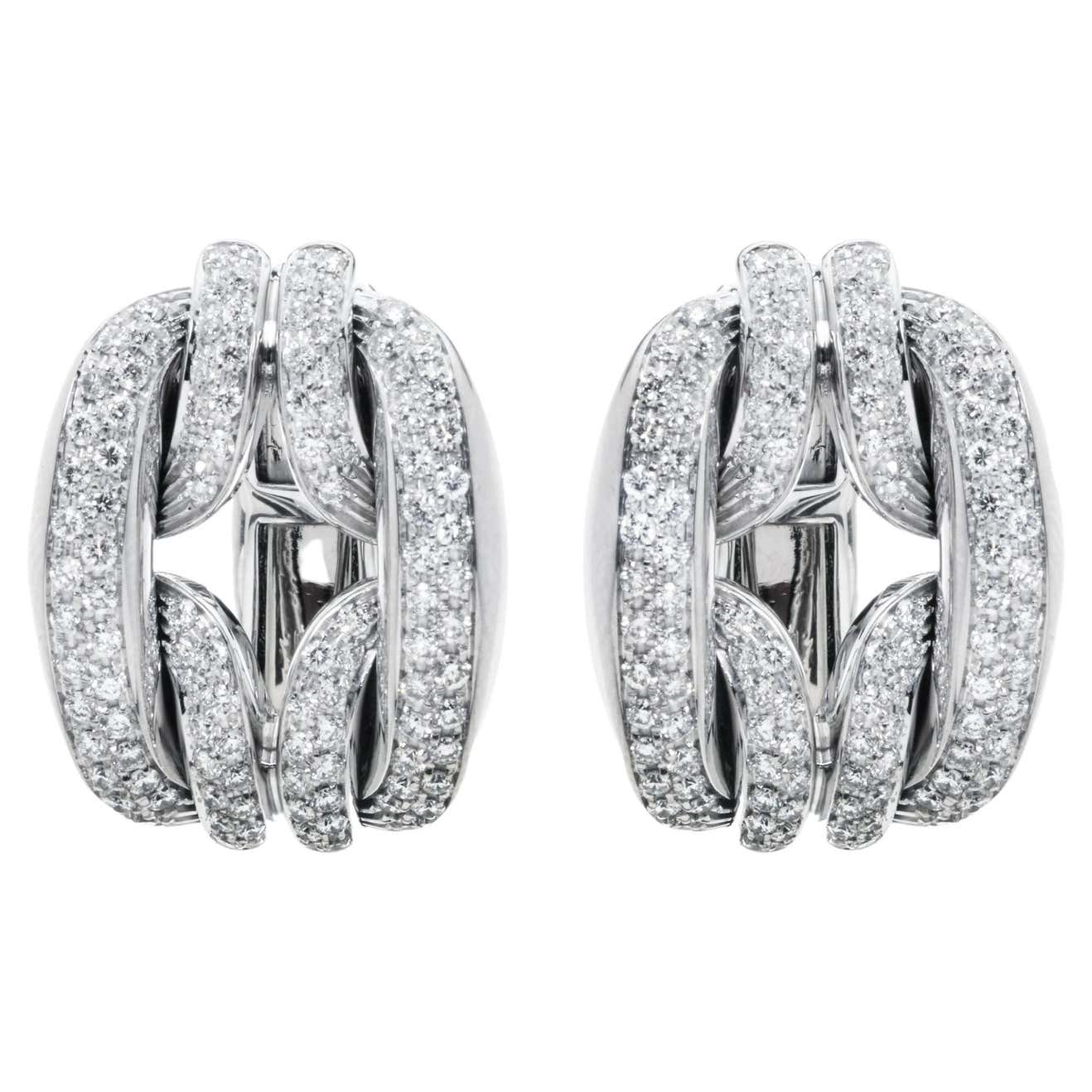 Damiani D Lace 18k White Gold Diamond Huggie Earrings For Sale At 1stDibs damiani-d-lace-18k-white-gold-diamond-huggie-earrings-for-sale-at-1stdibs