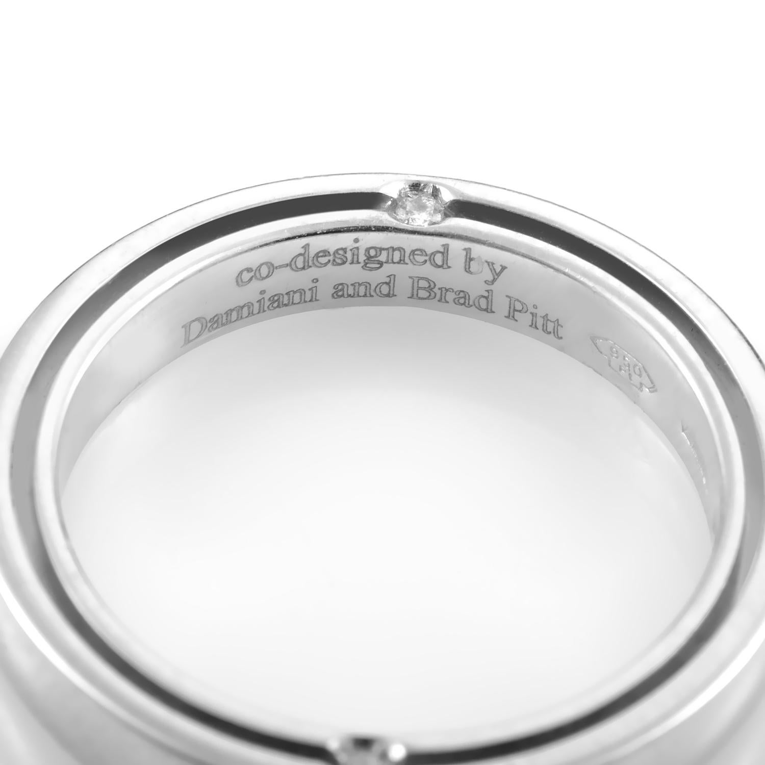 Damiani D. Side Brad Pitt Damen 18 Karat Weißgold Diamantband-Ring (Rundschliff)