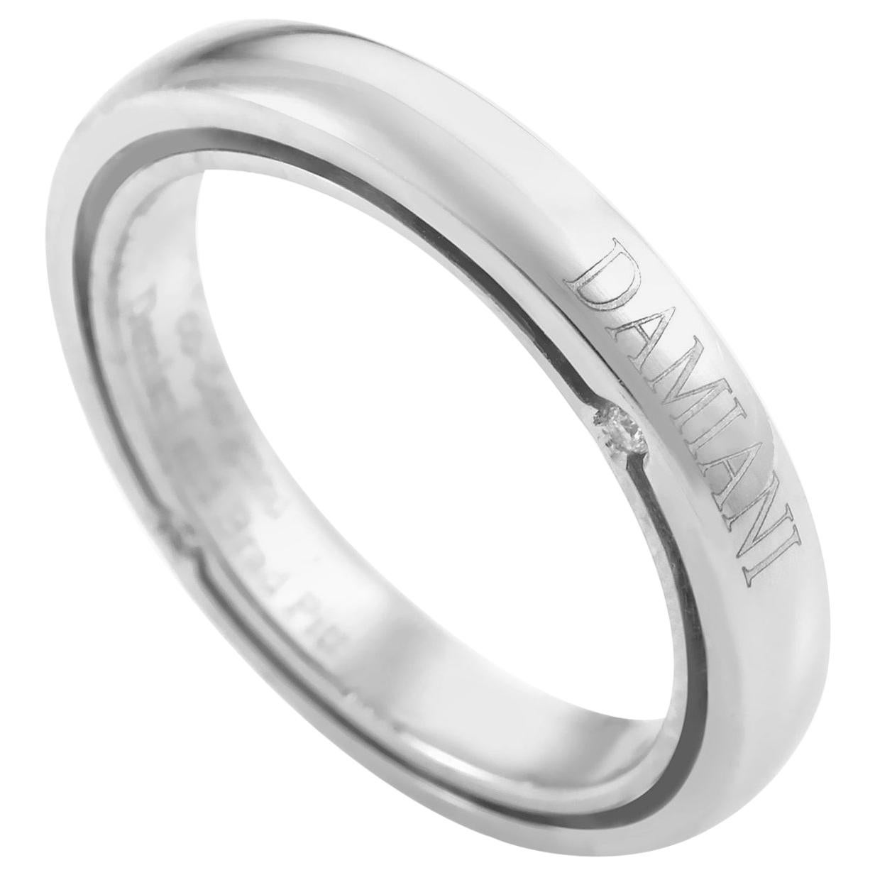 Damiani D. Side Brad Pitt Women's 18 Karat White Gold Diamond Band Ring