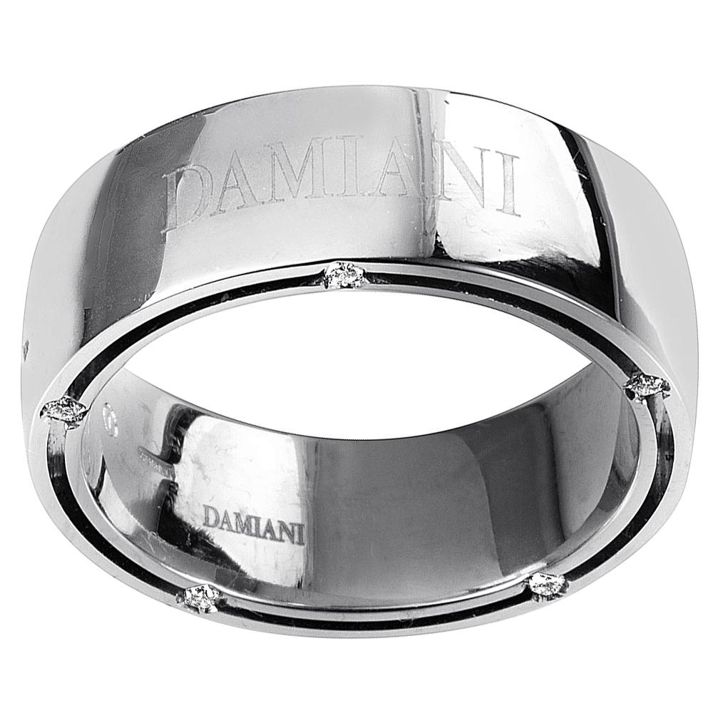 Damiani D. Side Women's 18 Karat White Gold Diamond Band Ring 20016589 1