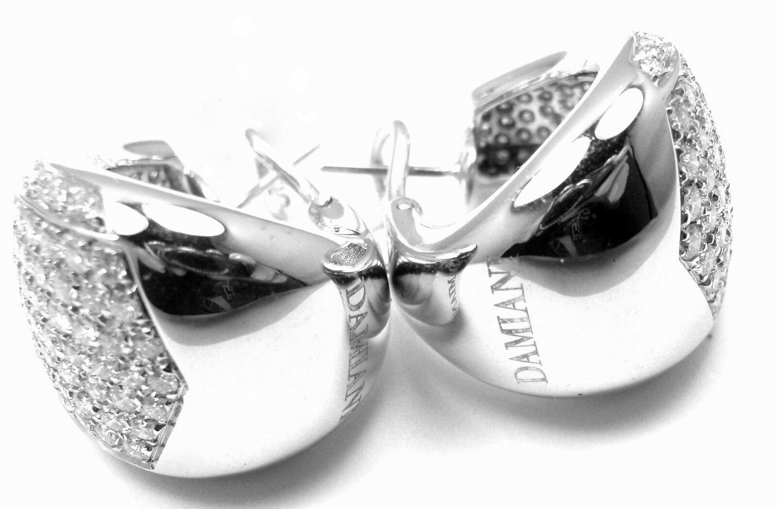 Damiani Da Definire Diamond White Gold Hoop Earrings For Sale 4
