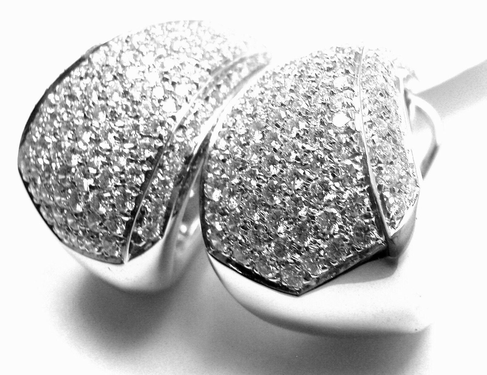 Brilliant Cut Damiani Da Definire Diamond White Gold Hoop Earrings For Sale