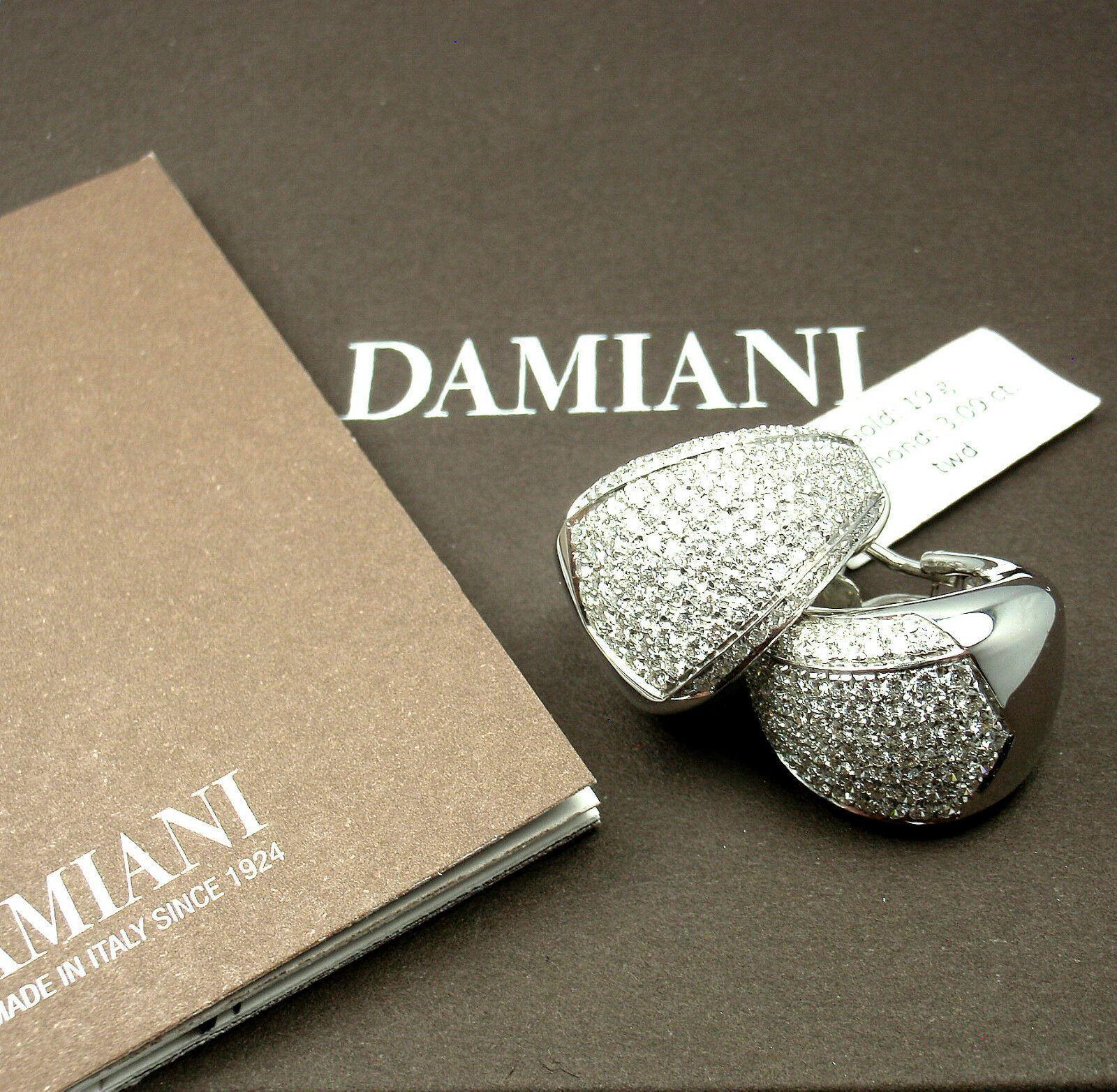 Damiani Da Definire Diamond White Gold Hoop Earrings In Excellent Condition For Sale In Holland, PA
