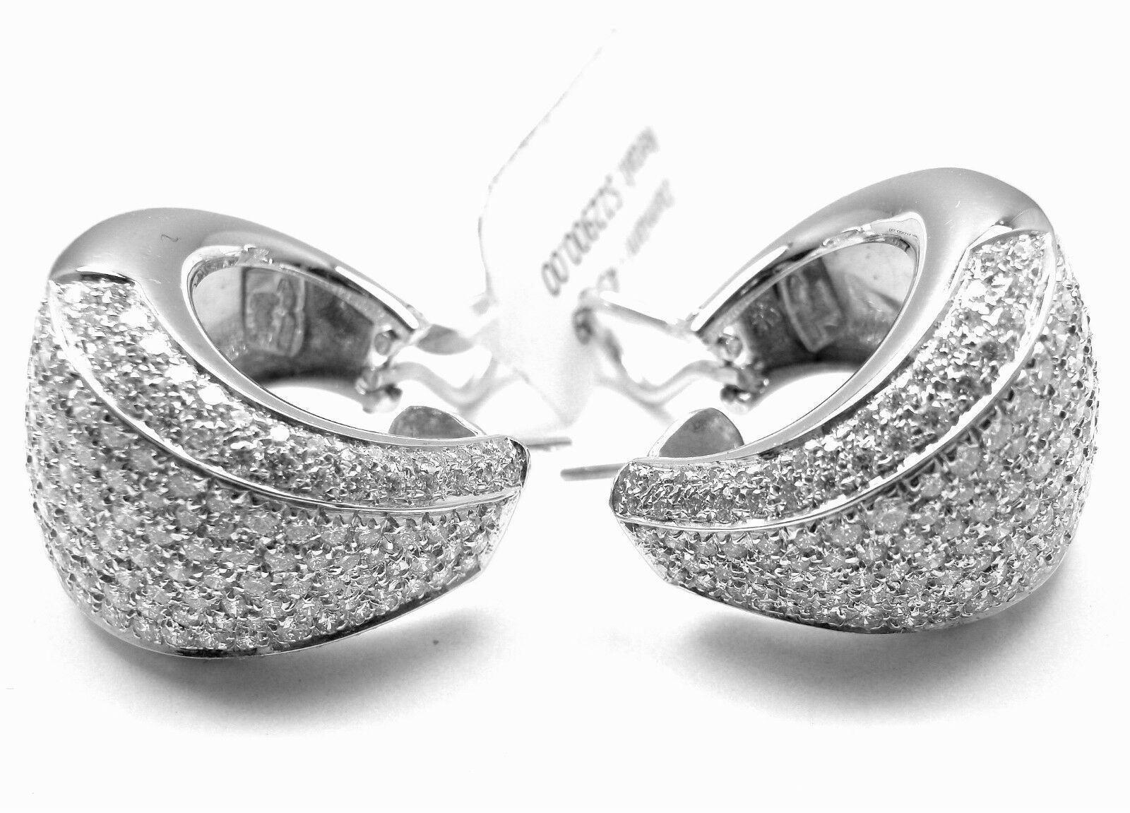 Women's Damiani Da Definire Diamond White Gold Hoop Earrings For Sale