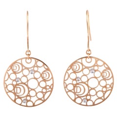 Damiani Damianissima 18 Karat Rose Gold Diamond Openwork Large Disk French Wire