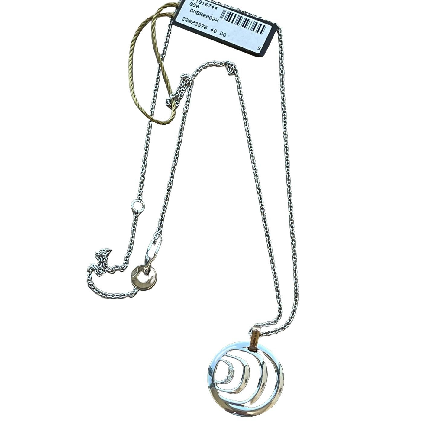 Damiani Damianissima 18K White and Pink Gold Diamond Pendant Necklace en Nuevo estado para la venta en Aventura, FL