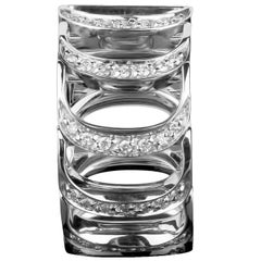 Damiani Damianissima Bague en or blanc 18 carats avec diamants ronds taillés en brillant Taille 6