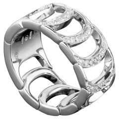Damiani Damianissima Round Brilliant Cut Diamond Ring in 18k White Gold Size 6