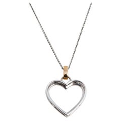 Damiani Diamond 18k Two Tone Gold Heart Pendant Necklace