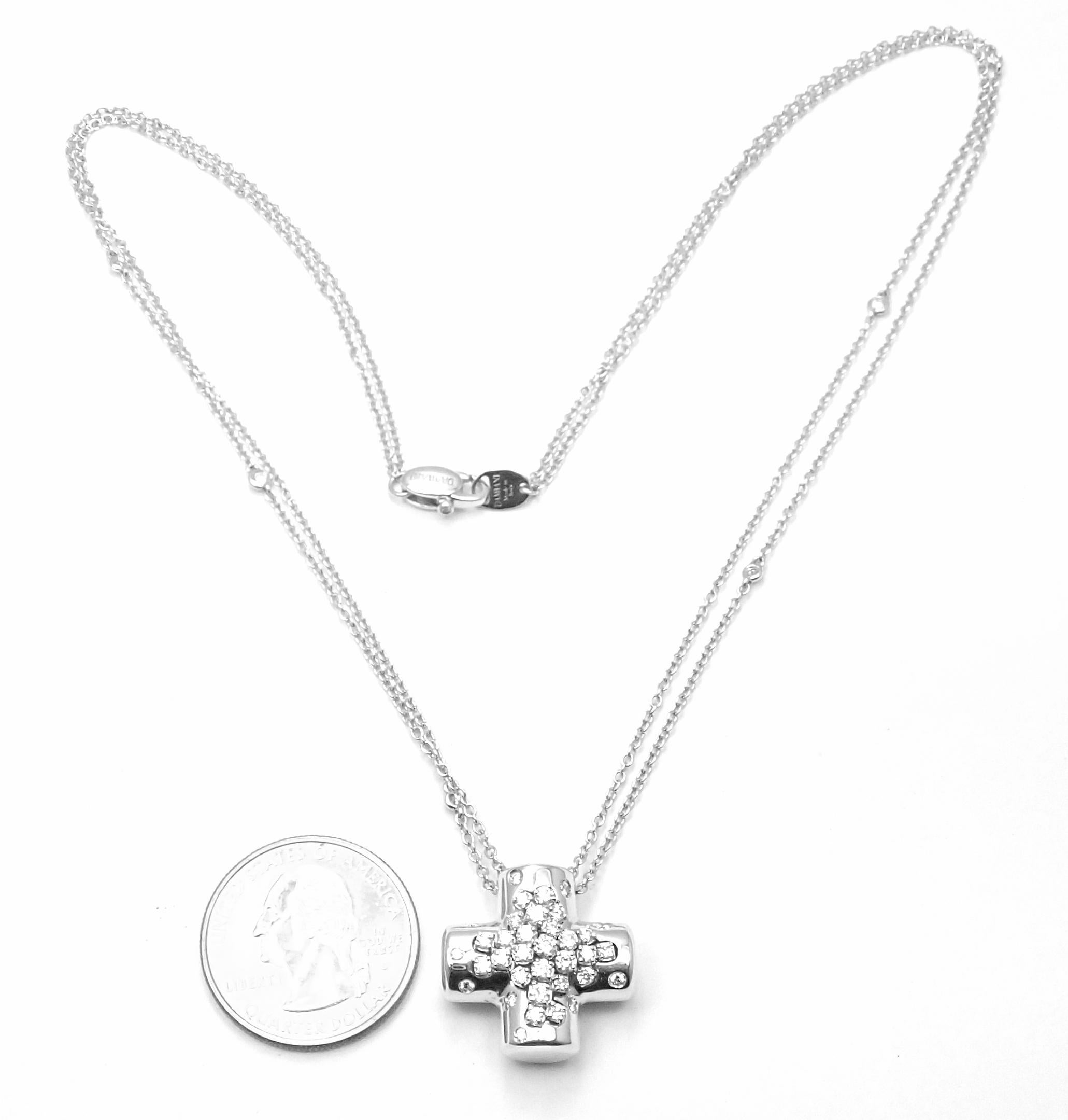 Damiani Diamond Cross White Gold Pendant Necklace 2