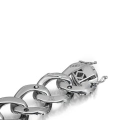 Damiani Diamond Cuban Link Chain Bracelet 18K White Gold 12.16Cttw 7.5 Inches