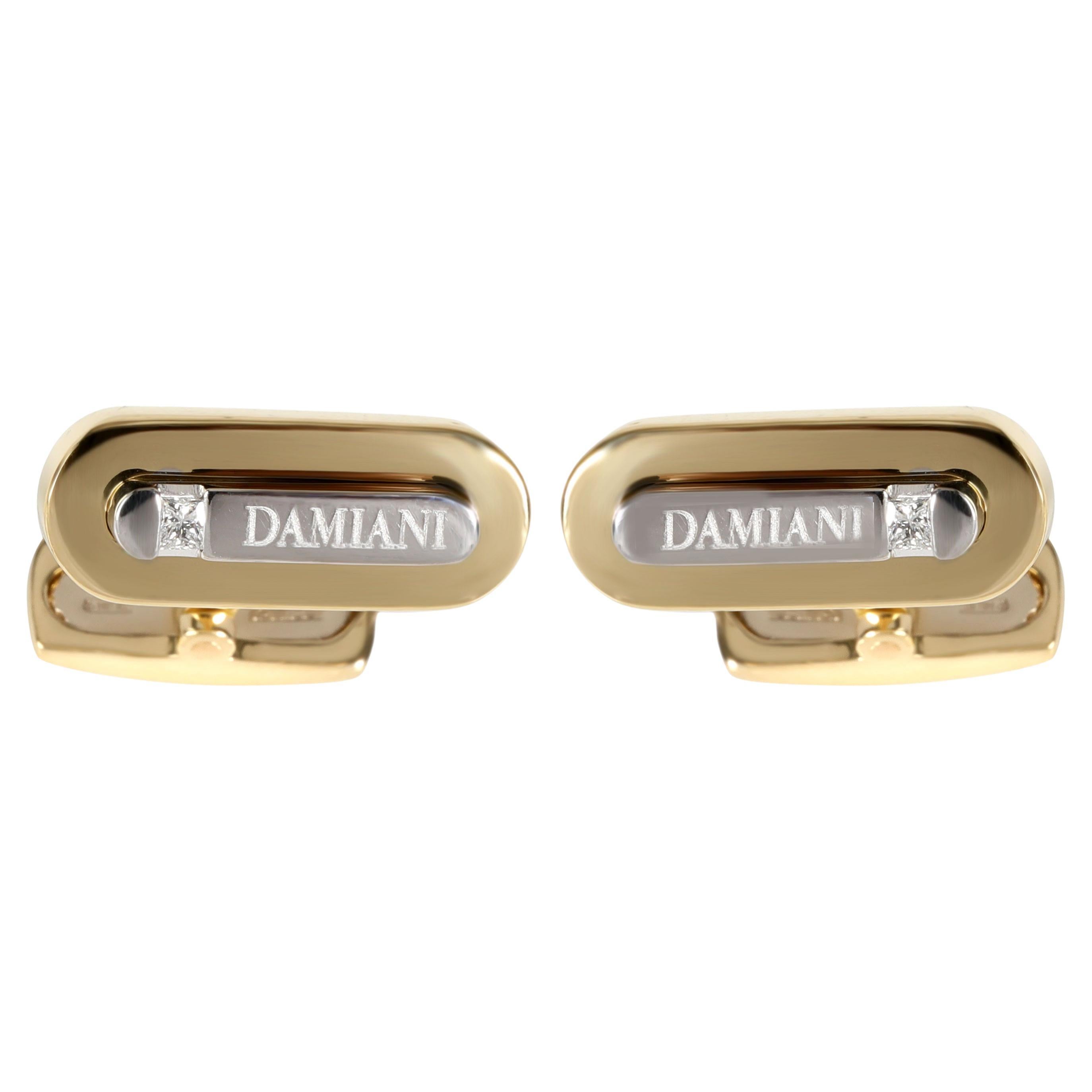 Damiani Diamond Cufflinks in 18k White Gold/Yellow Gold 0.11 CTW