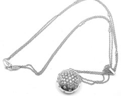 Damiani Diamond Drop Cluster White Gold Pendant Necklace