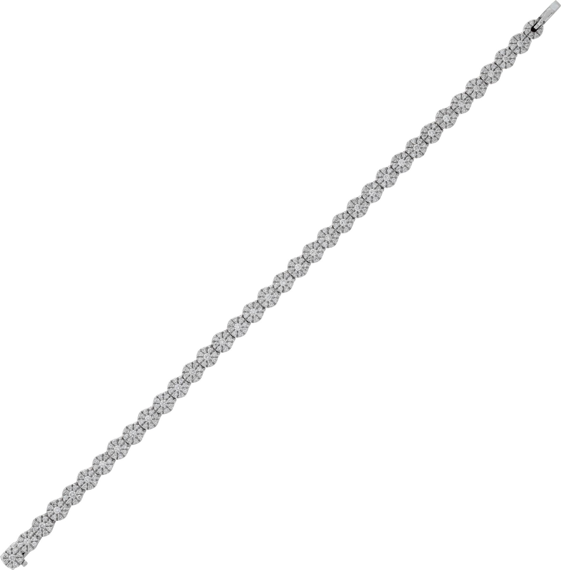 Women's Damiani diamond line bracelet in 18k white gold For Sale