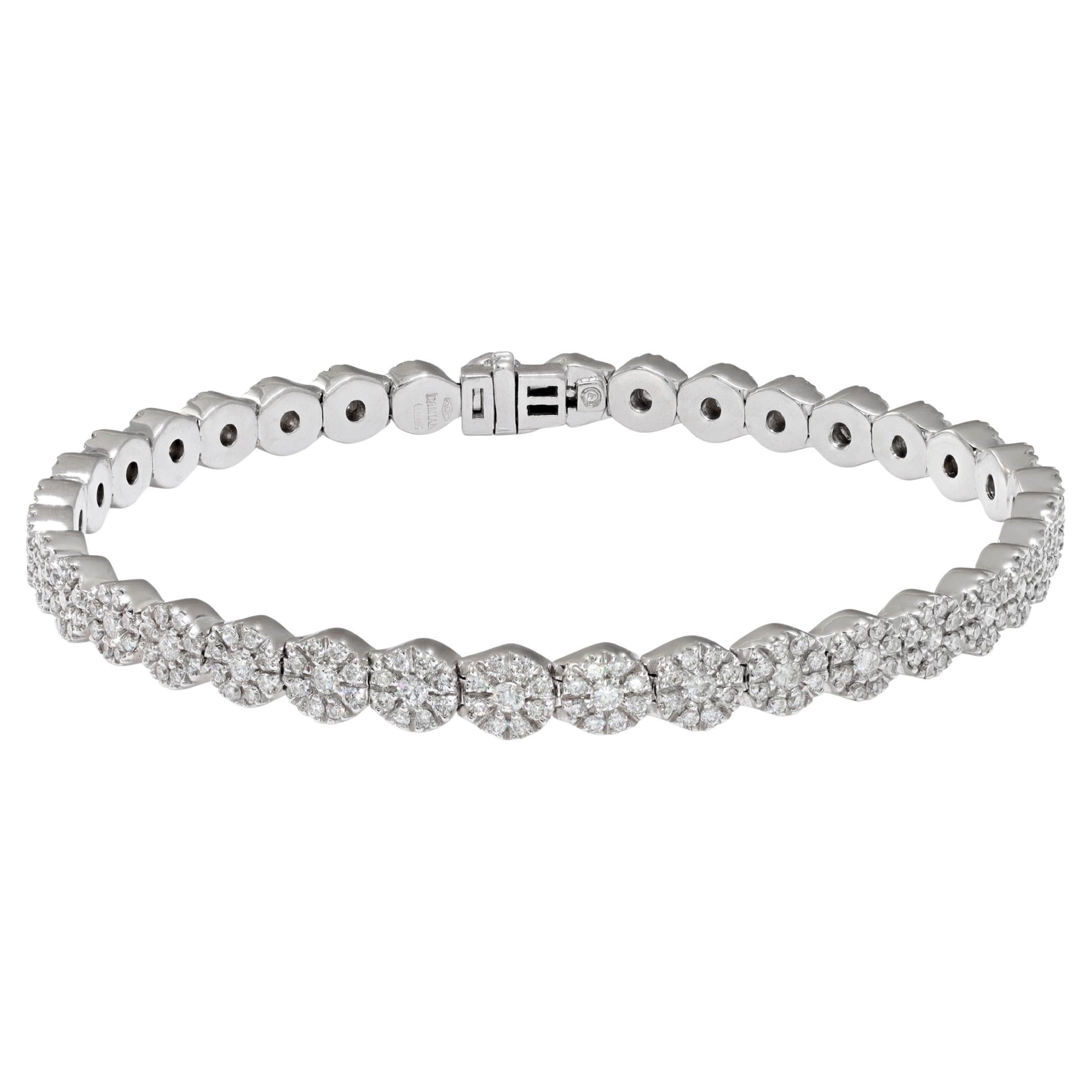Damiani diamond line bracelet in 18k white gold