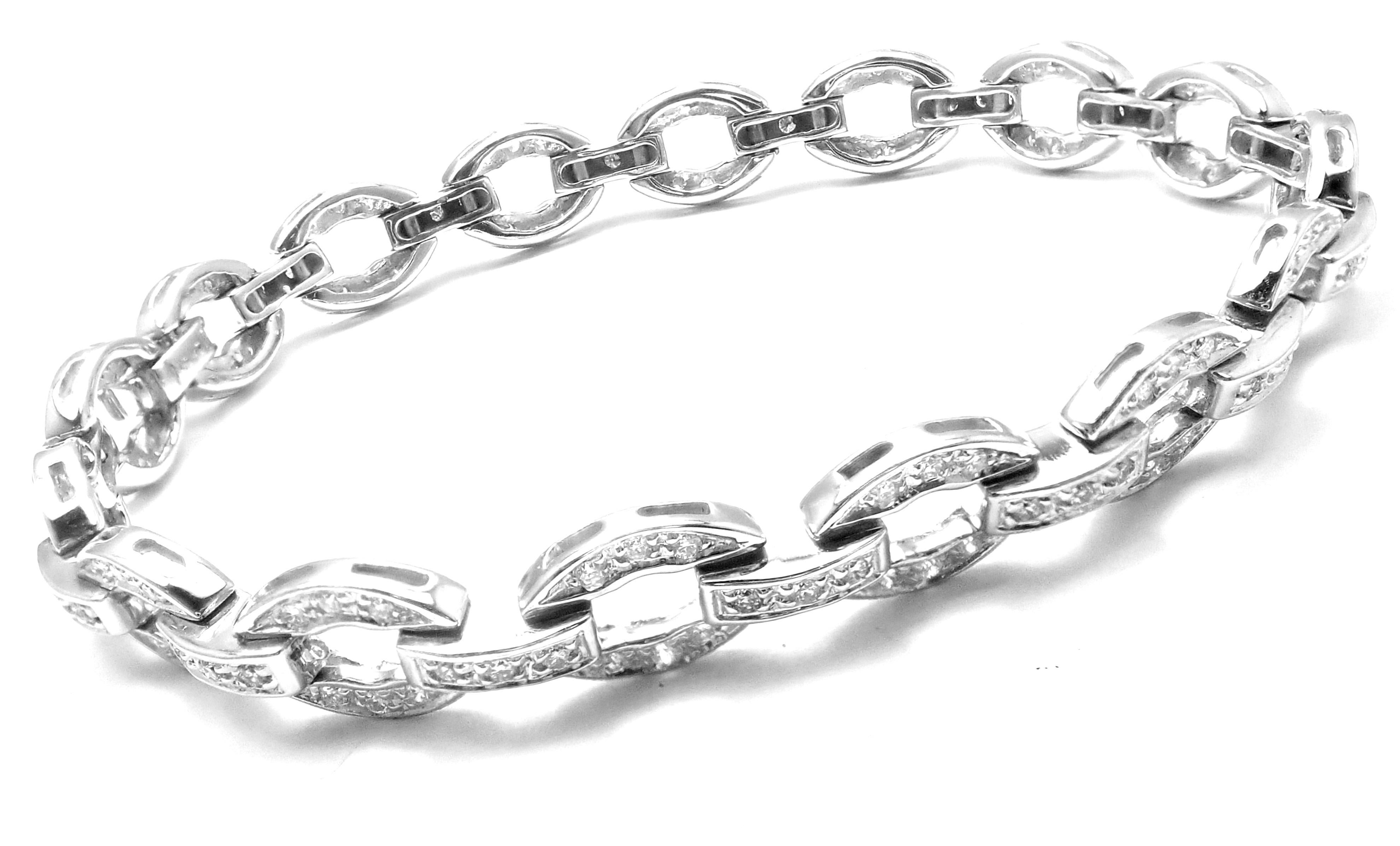 Damiani Diamond Link Tennis White Gold Bracelet In Excellent Condition For Sale In Holland, PA