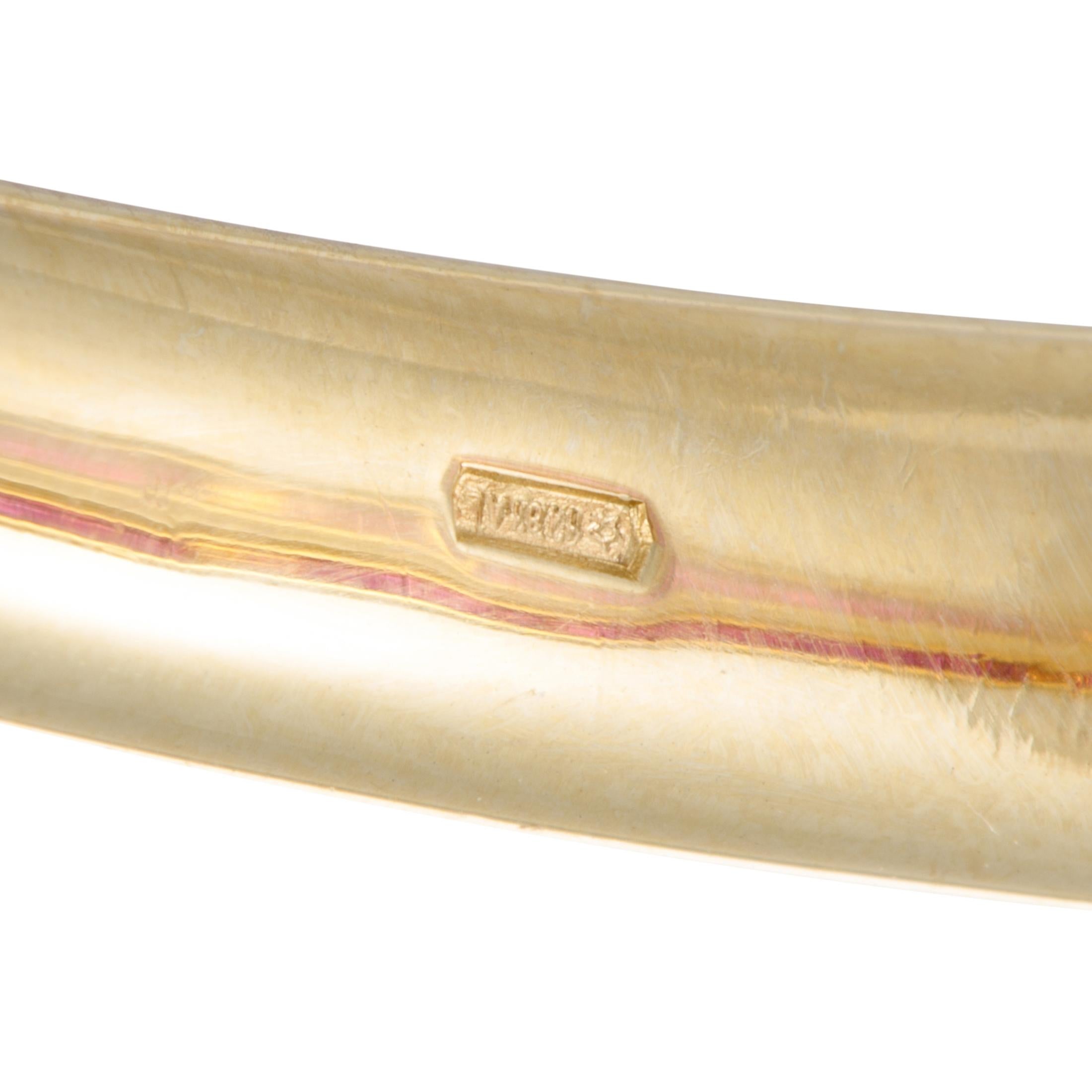 Damiani Diamond Pave and Ruby Baguettes Yellow Gold Bangle Bracelet 1