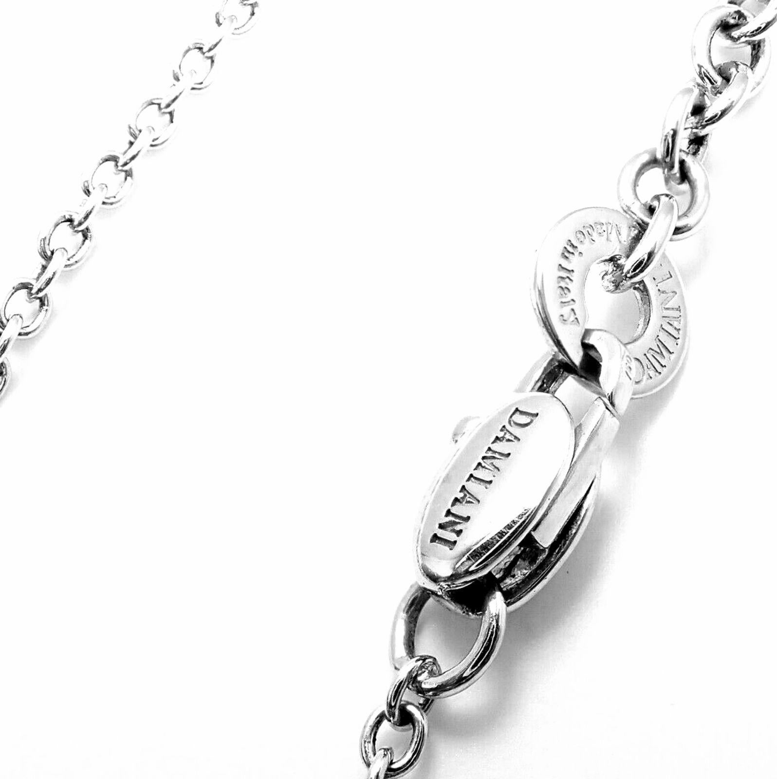 Damiani Diamond Spiral Teardrop 3 Motif White Gold Necklace For Sale 1