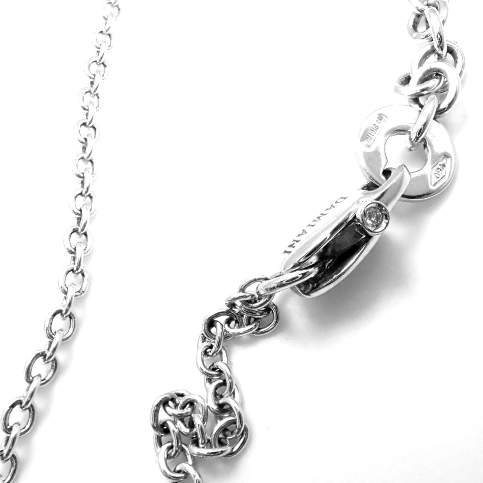 Damiani Diamond Spiral Teardrop 3 Motif White Gold Necklace For Sale 2