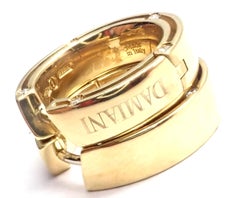 Damiani Diamond Yellow Gold Hoop Earrings