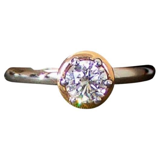 Damiani Domina Platinum & 18k Rose Gold Diamond Ladies Ring, 81026712 For Sale