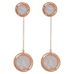 Damiani D.Side 18k Rose Gold Diamond And Mother of Pearl Drop Earrings