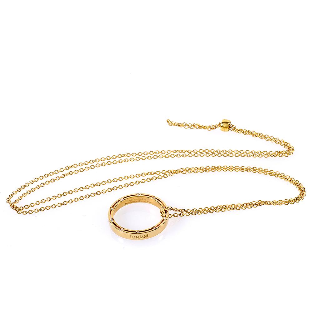 Damiani D.Side Brad Pitt Collier pendentif  large bande en or 18 carats et diamants 1