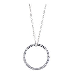 Damiani D.Side Brad Pitt 18 Karat White Gold Diamond Band Pendant Necklace