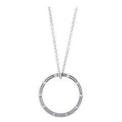 Damiani D.Side Brad Pitt 18 Karat White Gold Diamond Band Pendant Necklace