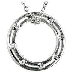 Damiani D.Side Brad Pitt 18 Karat White Gold Diamond Band Ring Pendant Necklace